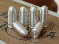 10 x PATRONEN Cal .45 ACP - 10 Bullets - Silber .999