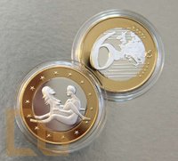 SEX EURO - KAMASUTRA Münze in SILBER & GOLD - # 09