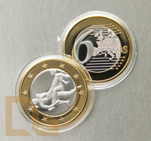 SEX EURO - KAMASUTRA Münze in SILBER & GOLD - # 14