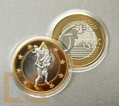 SEX EURO - KAMASUTRA Münze in SILBER & GOLD - # 16