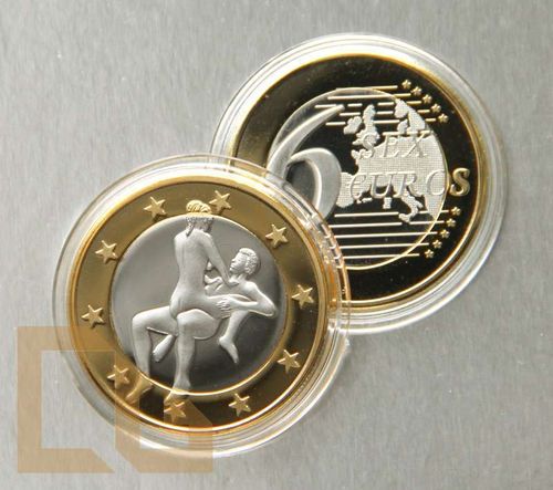 SEX EURO - KAMASUTRA Münze in SILBER & GOLD - # 22