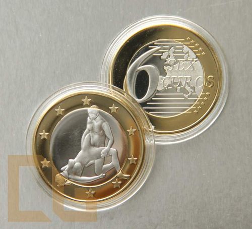 SEX EURO - KAMASUTRA Münze in SILBER & GOLD - # 28