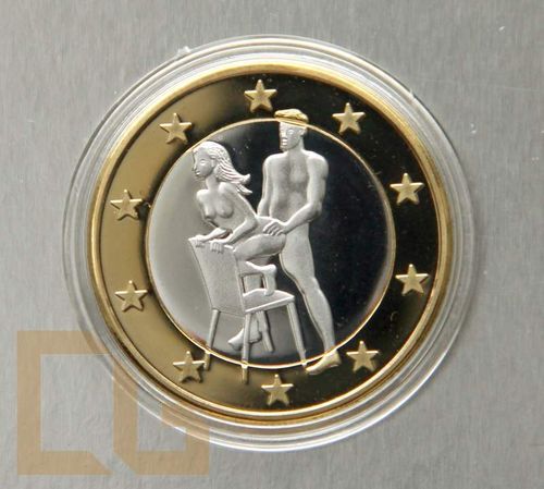 SEX EURO - KAMASUTRA Münze in SILBER & GOLD - # 33